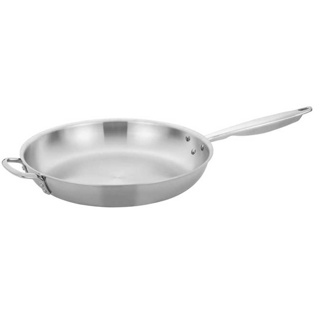 Winco Tri Gen Triply Stainless Steel Natural Finish Fry Pan with Helper Handle, 7 inch -- 4 per case.