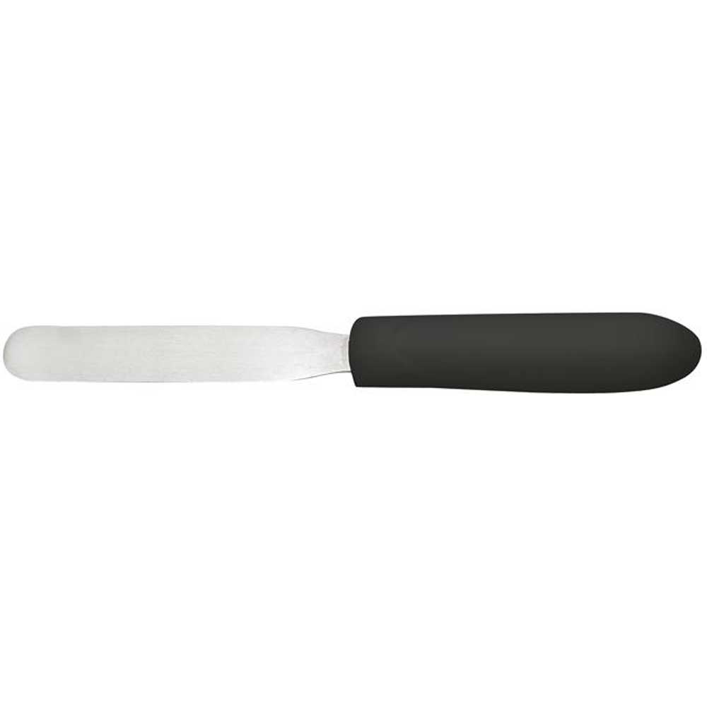Winco Black Polypropylene Handle Bakery Spatula, 4 x 3/4 inch Blade -- 12 per case.