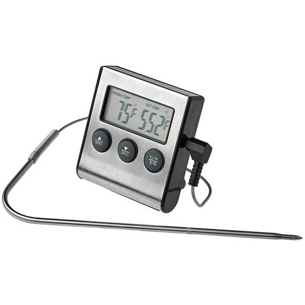 Winco -58-572 Degree Fahrenheit Digital Roasting Thermometer with Timer and Probe -- 12 per case.
