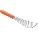 Winco High Heat Fish Spatula with Orange Nylon Handle, 6 3/4 x 3 1/4 inch Blade -- 12 per case.
