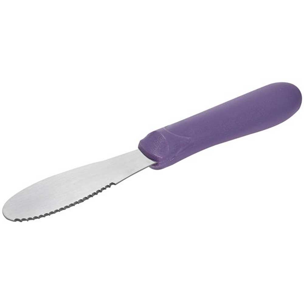 Winco Allergen Free Sandwich Spreader with Purple Polypropylene Handle, 3 5/8 x 1 1/4 inch Blade -- 12 per case.