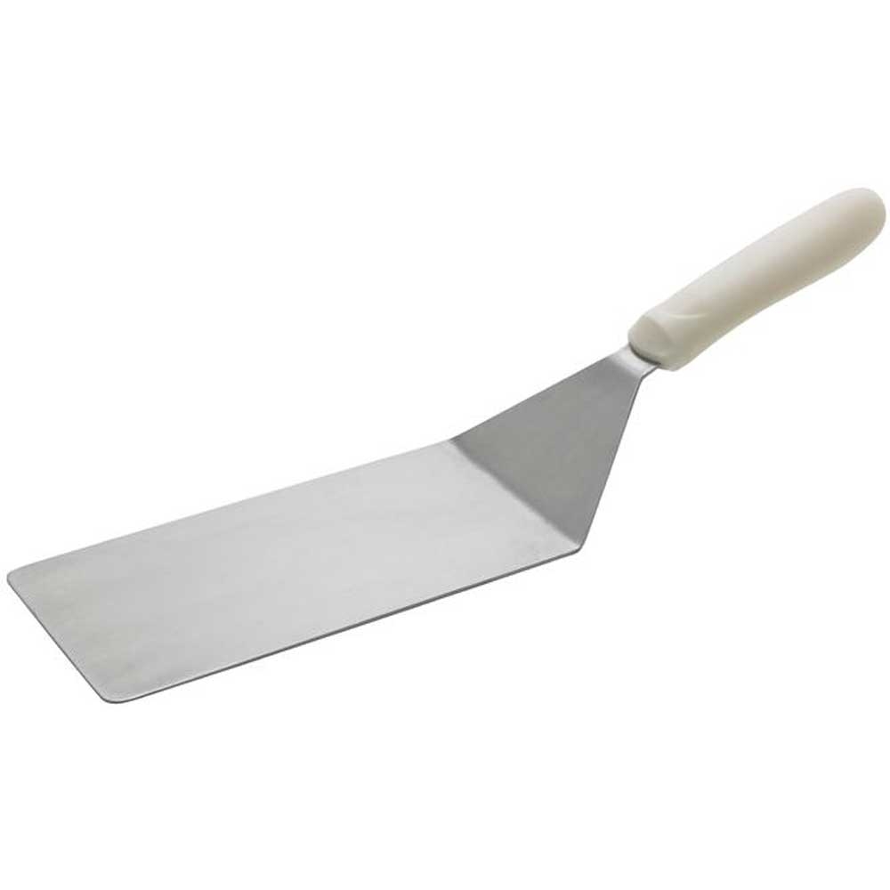 Winco White Polypropylene Handle Turner with Offset, 8 x 4 inch Blade -- 12 per case.