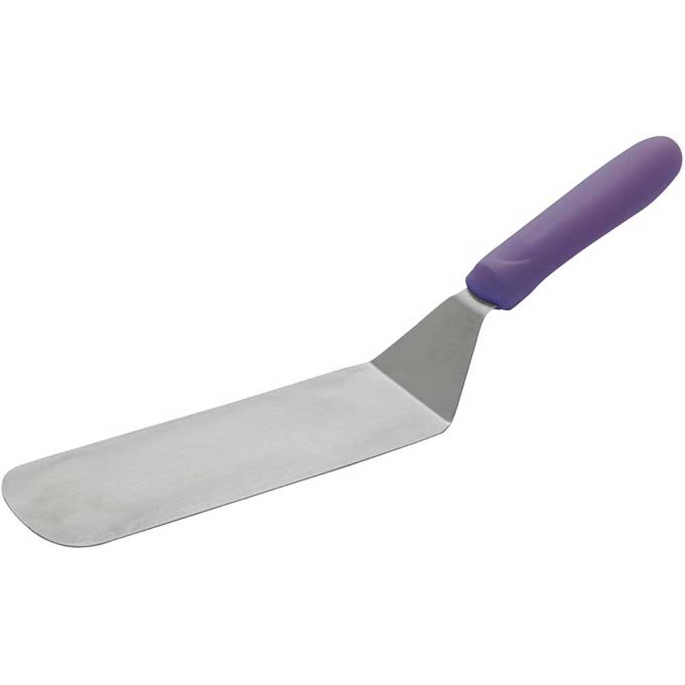 Winco Purple Polypropylene Handle Flexible Turner with Offset, 8 1/4 x 2 7/8 inch Blade -- 12 per case.