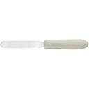 Winco Stainless Steel Bakery Spatula with White Polypropylene Handle, 4 x 3/4 inch Blade -- 12 per case.
