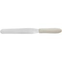 Winco Stainless Steel Bakery Spatula with White Polypropylene Handle, 7 15/16 x 1 1/4 inch Blade -- 12 per case.
