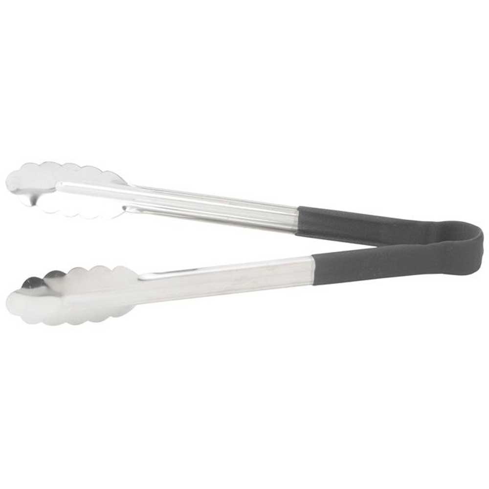 Winco Stainless Steel Heat Resistant Utility Tong with Black Polypropylene Handle, 9 inch -- 6 per case.