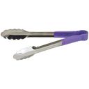 Winco Stainless Steel Utility Tong with Purple Polypropylene Handle, 9 inch -- 6 per case.