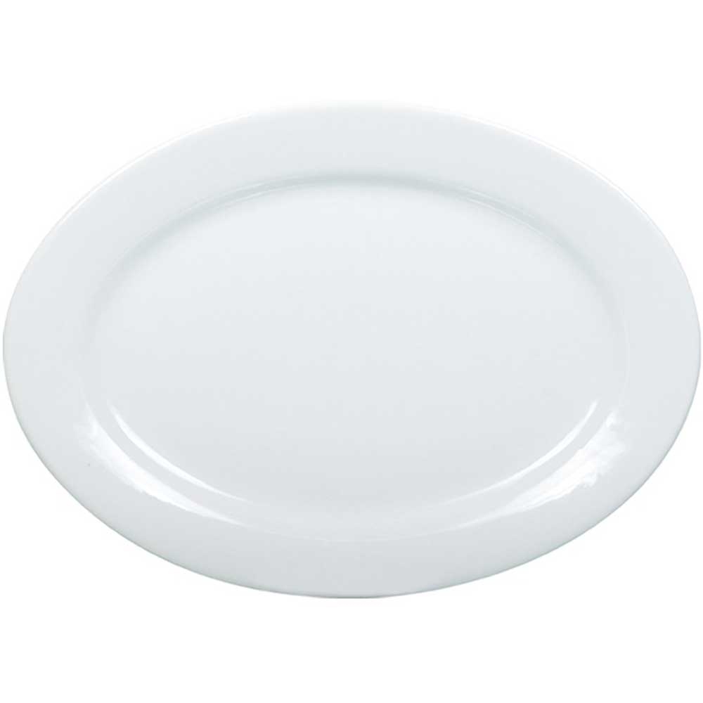 Yanco Abco Porcelain Oval Rolled Edge Super White Platter, 22 inch Length -- 4 per case.