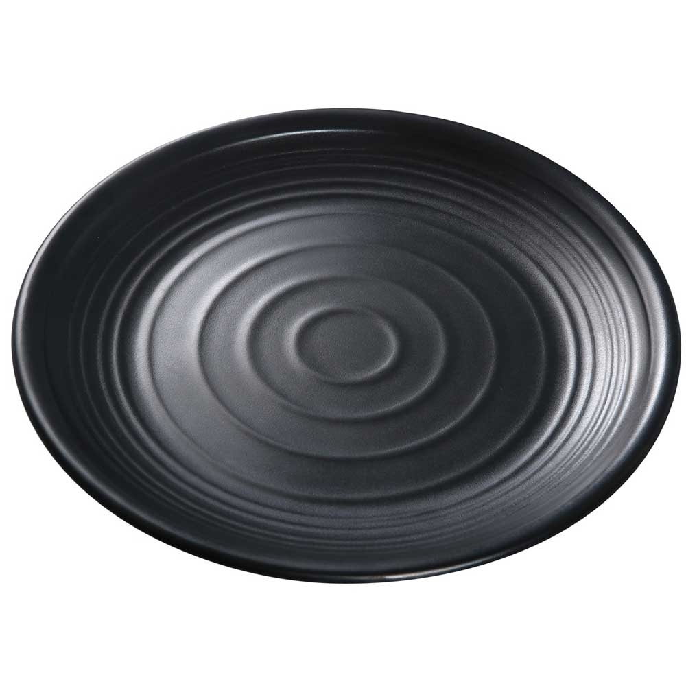 Yanco Asian Style Melamine Round Black Pearl Plate, 10 1/2 inch Diameter -- 24 per case.