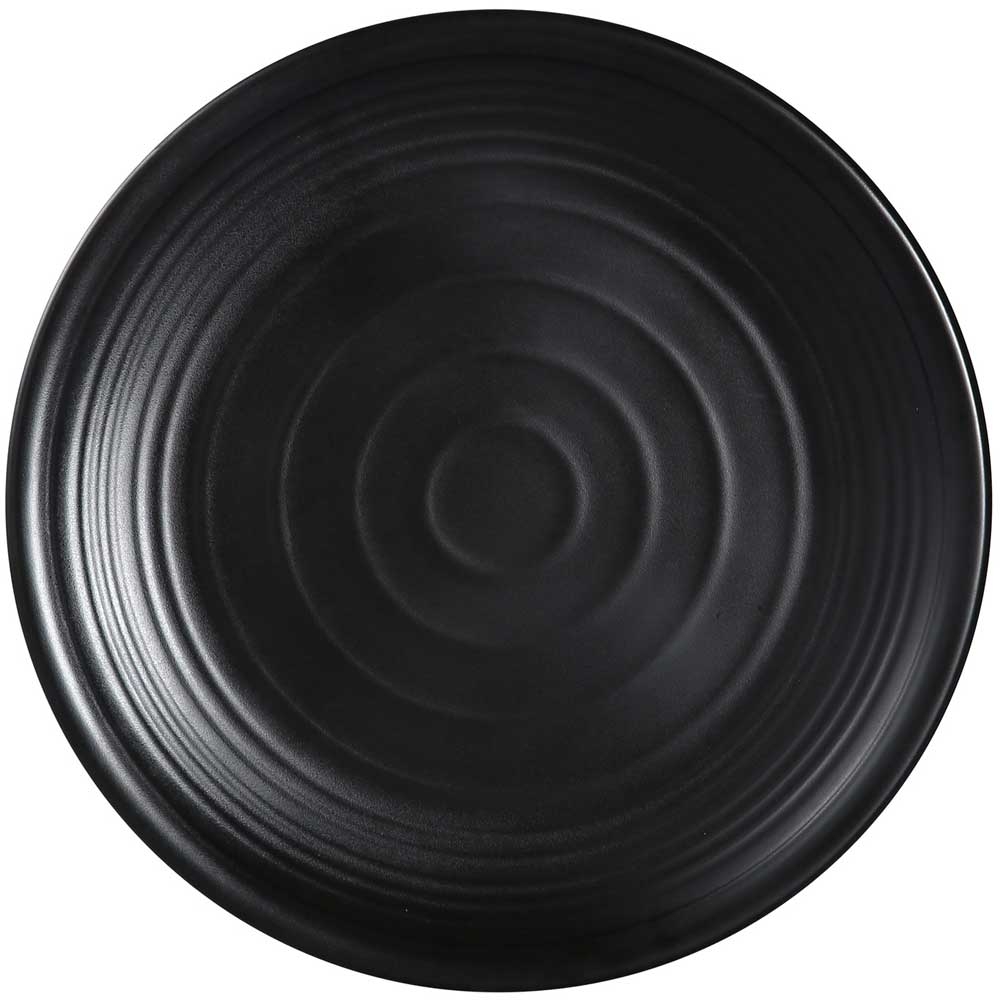 Yanco Asian Style Melamine Round Black Pearl Plate, 12 inch Diameter-- 12 per case