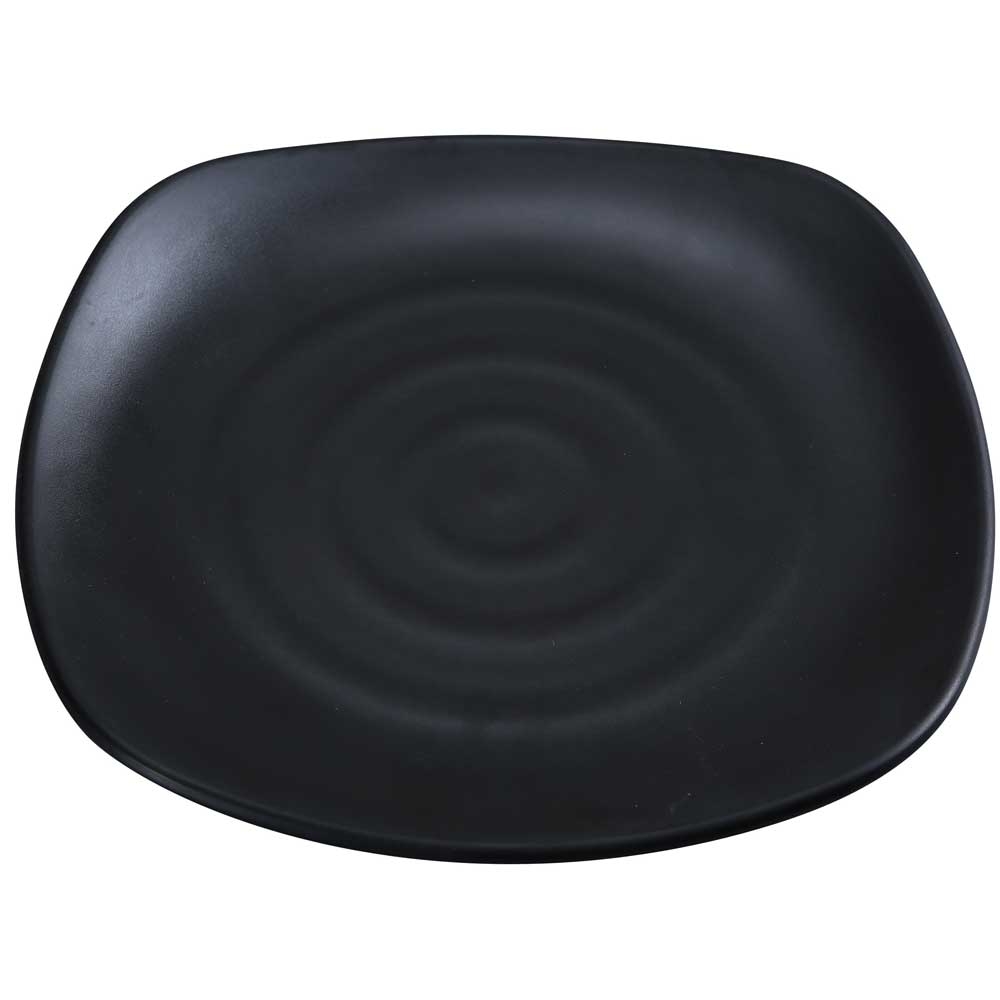 Yanco Asian Style Melamine Square Black Pearl Plate, 10 inch Diameter -- 24 per case.