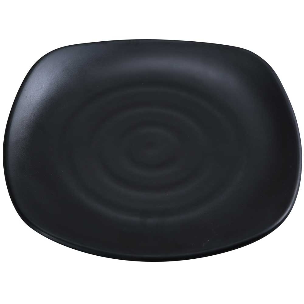 Yanco Asian Style Melamine Square Black Pearl Plate, 12 inch Diameter -- 12 per case.