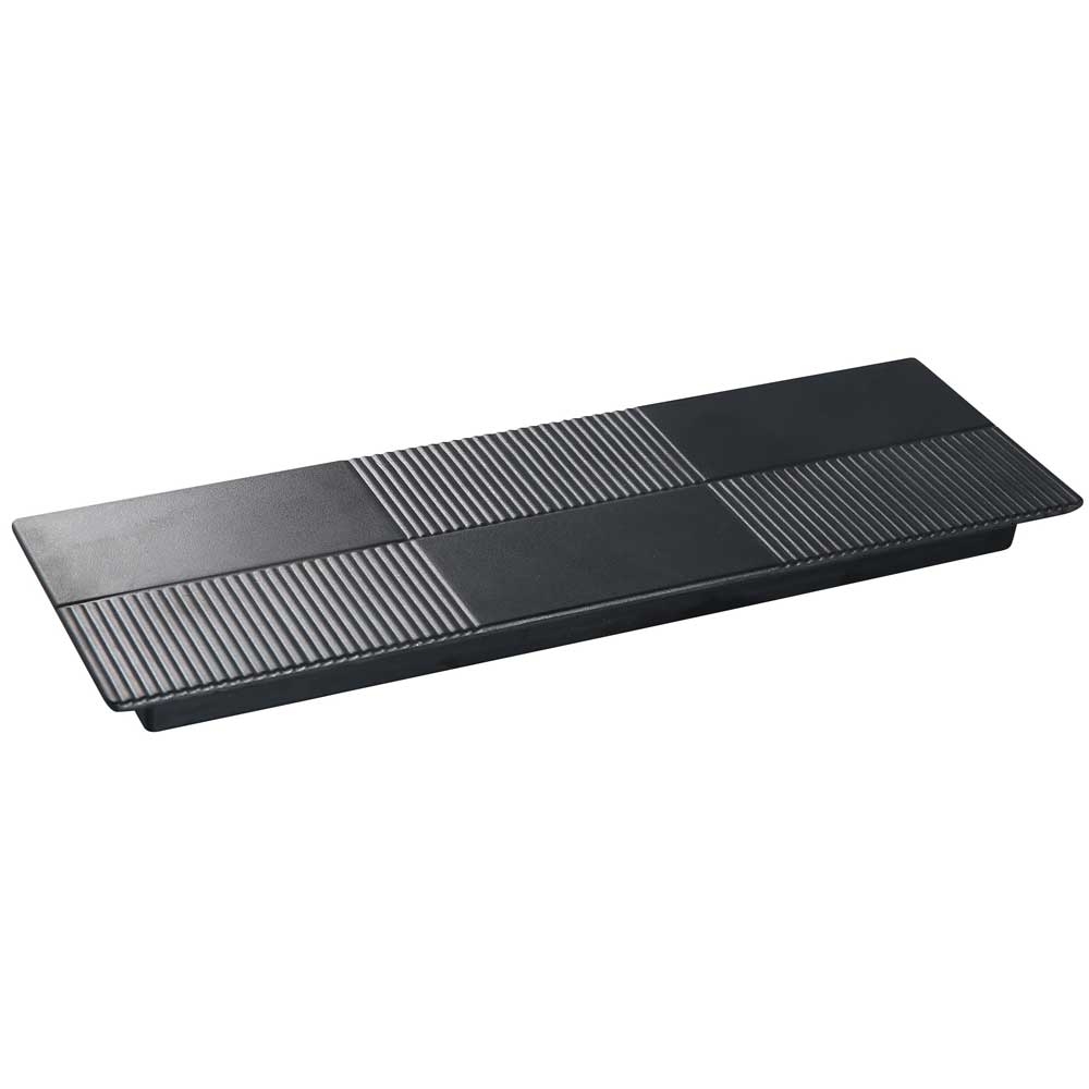Yanco Asian Style Melamine Rectangle Black Pearl Plate, 13 x 4 1/4 inch -- 12 per case.