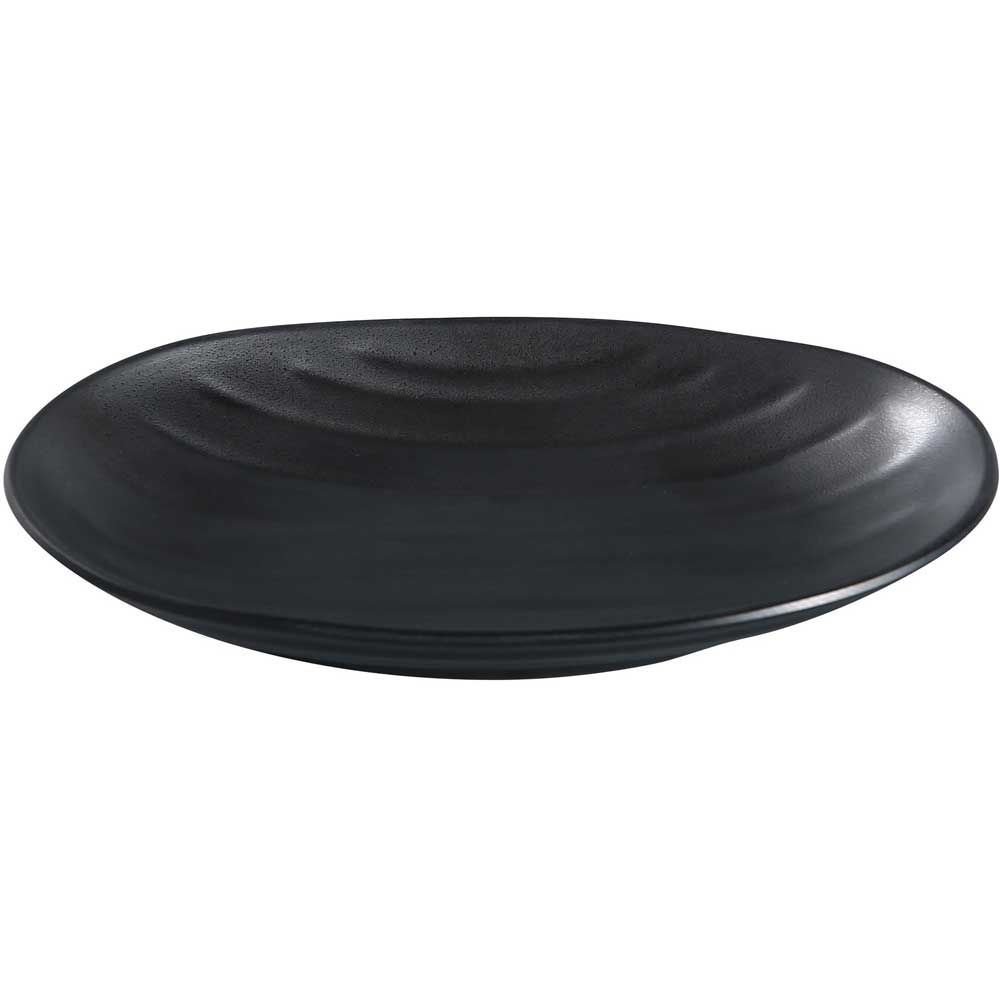 Yanco Asian Style Melamine Oval Deep Black Pearl Plate, 9 1/2 Inch -- 48 Per Case