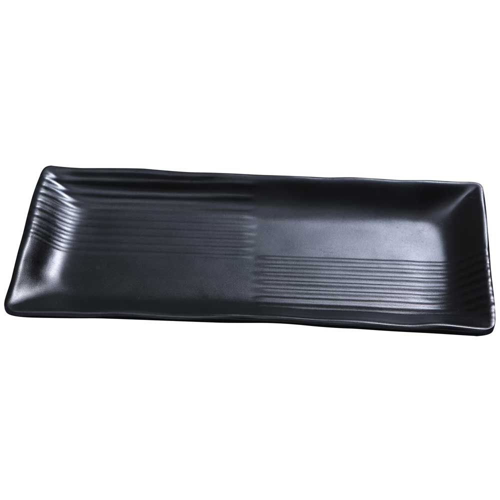Yanco Asian Style Melamine Rectangle Black Pearl Plate, 8 1/2 X 4 Inch -- 48 Per Case