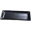 Yanco Asian Style Melamine Rectangle Black Pearl Plate, 14 1/4 x 6 1/4 inch -- 12 per case.