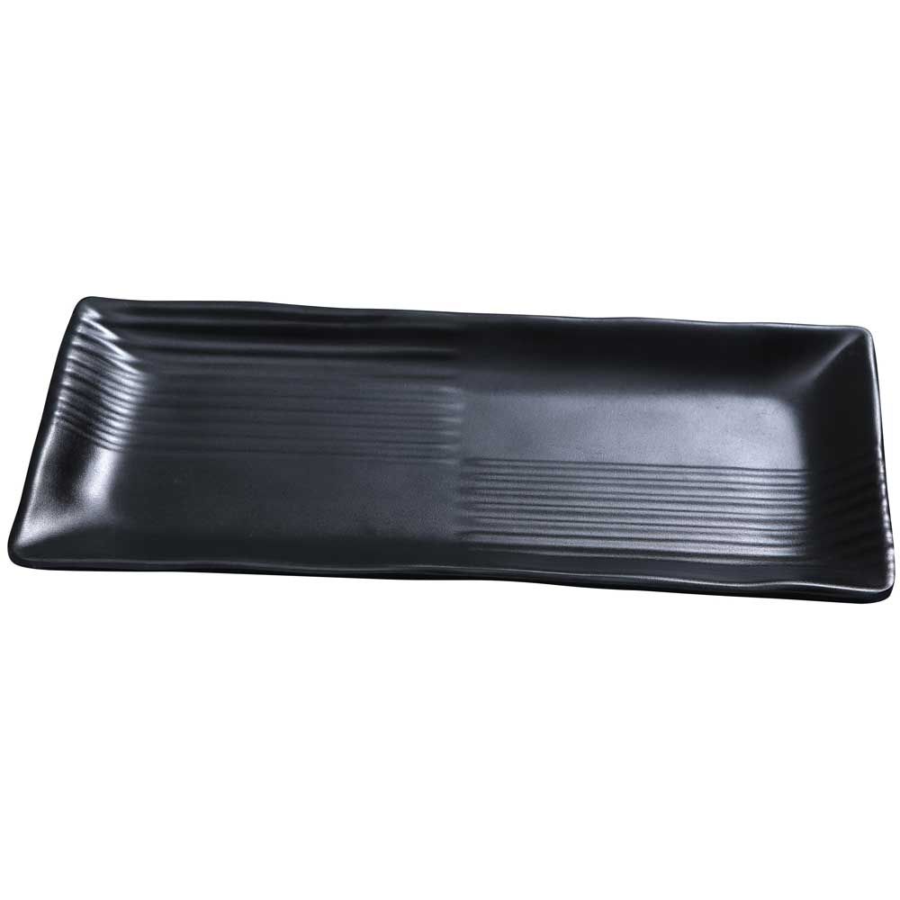 Yanco Asian Style Melamine Rectangle Black Pearl Plate, 14 1/4 X 6 1/4 Inch -- 12 Per Case
