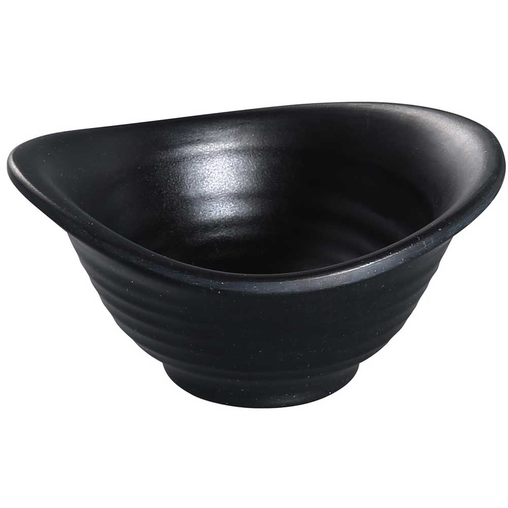 Yanco Asian Style Melamine Black Pearl Yuanbao Bowl, 3 1/2 Ounce -- 48 per case.