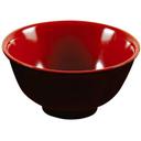 Yanco Two Tone Melamine Round Black/Red Rice Bowl, 8 Ounce -- 48 per case.