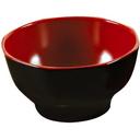 Yanco Two Tone Melamine Round Black/Red Bowl, 10 Ounce -- 48 per case.