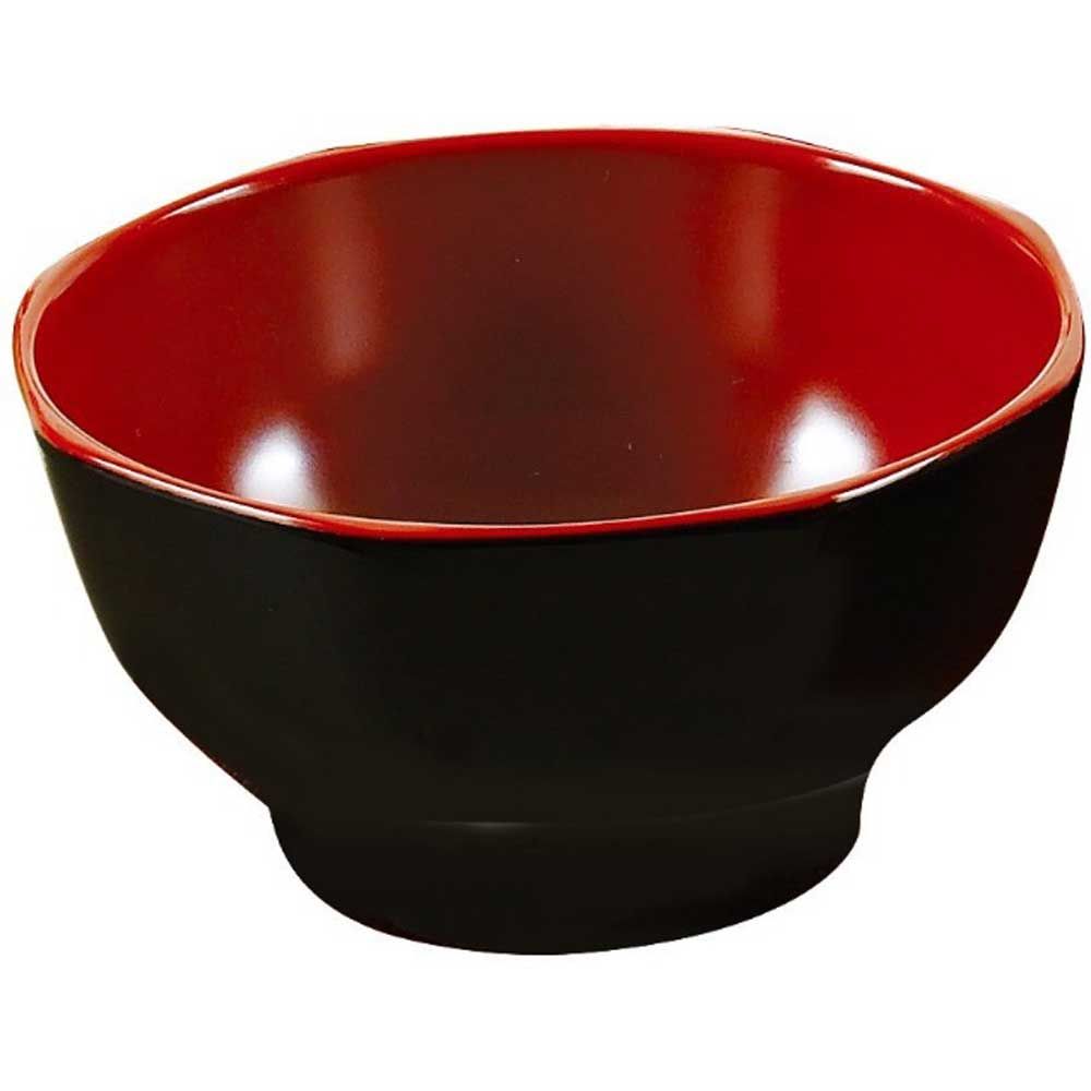 Yanco Two Tone Melamine Round Black/red Bowl, 10 Ounce -- 48 Per Case