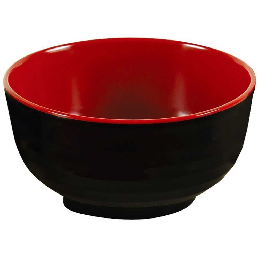 Yanco Two Tone Melamine Round Black/red Bowl, 16 Ounce -- 48 Per Case