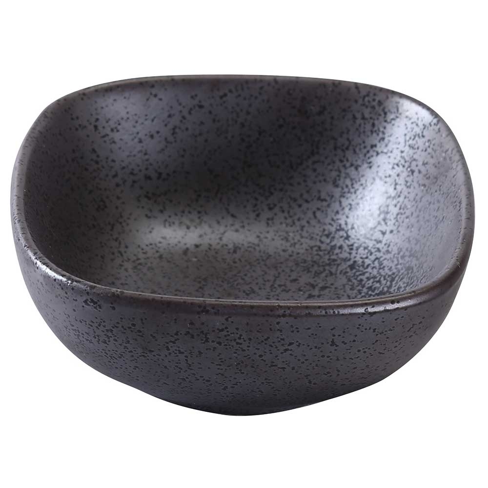 Yanco Diamond Black Speckled Porcelain Square Bowl, 6 Ounce Capacity -- 36 per case.