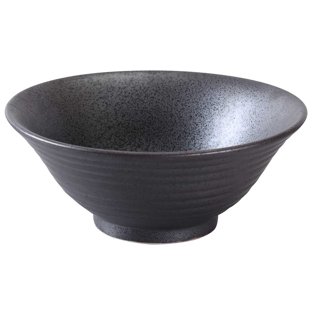 Yanco Diamond Black Speckled Porcelain Round  Ramen Bowl, 45 Ounce Capacity -- 12 per case.