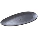 Yanco Diamond Black Speckled Porcelain Leaf Shape Plate, 10 x 4 3/4 x 3/4 inch -- 24 per case.