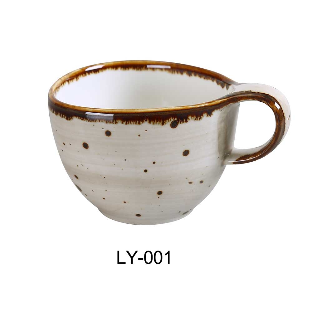 Yanco Lyon Color Glazed Porcelain Coffee/Tea Cup, 7 Ounce Capacity -- 36 per case.