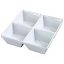 Yanco Main Land Porcelain Super White Square 4 Compartment Bowl, 7 x 7 inch -- 24 per case