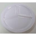 Yanco Milestone Melamine White Round 3 Compartment Plate, 10 1/4 inch Diameter -- 24 per case.