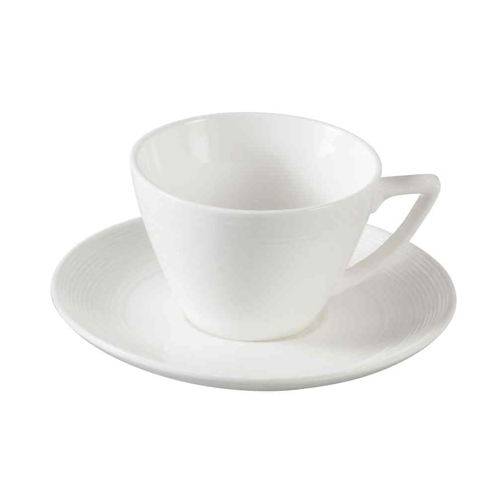 Yanco SH-002 Shanghai Saucer, 6.25 inch Diameter, Bone China, Bone White -- 36 per case.