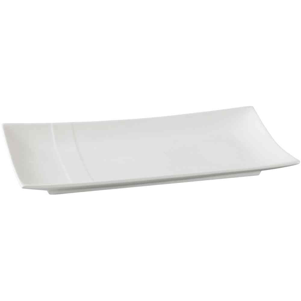 Yanco Sh-215 Shanghai Rectangular Plate, 15.5 X 7.5 Inch, Bone China, Bone White -- 12 Per Case