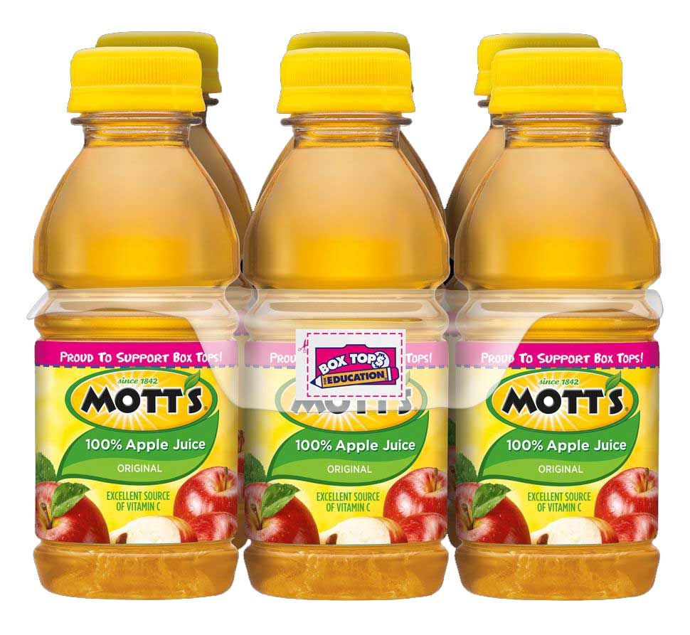 Mott's 100 Percent Apple Juice, 8 Fluid Ounce, 6 Count -- 4 Per Case