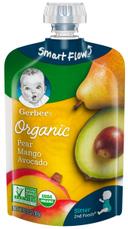 Gerber Organic 2nd Foods Pear Mango Avocado Baby Food - Multi Pack, 3.5 Ounce -- 12 per case.