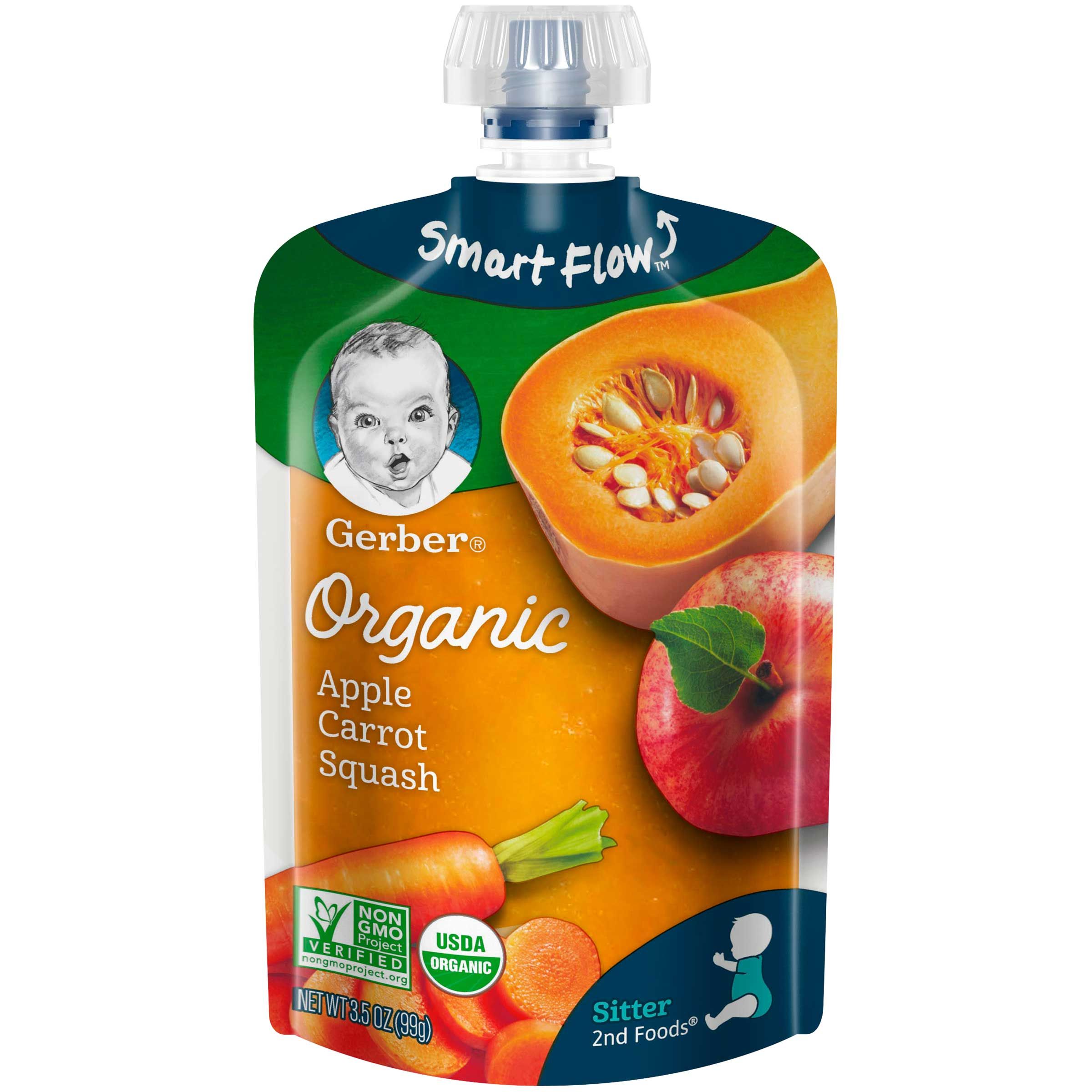 Gerber 2nd Foods Organic Apple Carrots And Squash Baby Food, 3.5 Ounce -- 12 Per Case