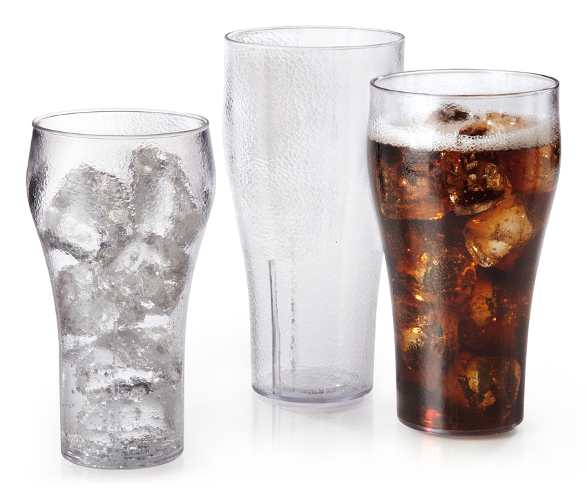 GET Enterprises inc Styrene Acrylonitrile Clear Textured Bell Soda Tumbler, 20 Ounce -- 72 per case