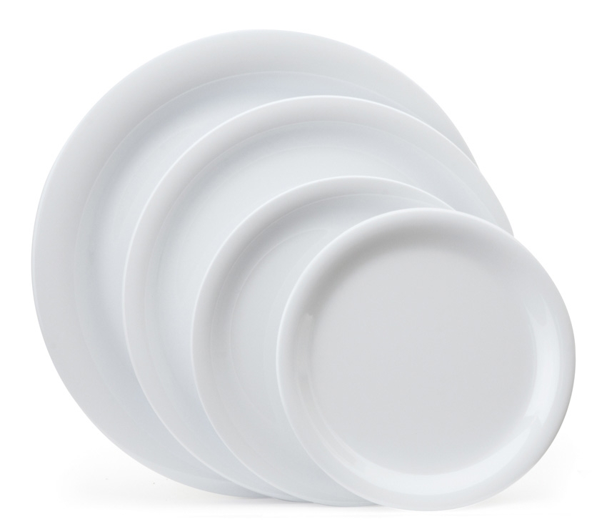 GET Enterprises inc Diamond White Melamine Round Narrow Rim Plate