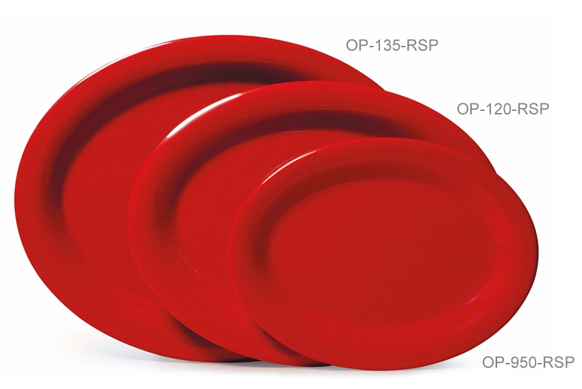 GET Enterprises inc Red Sensation Melamine Oval Platter, 12 x 9 inch -- 12 per case.