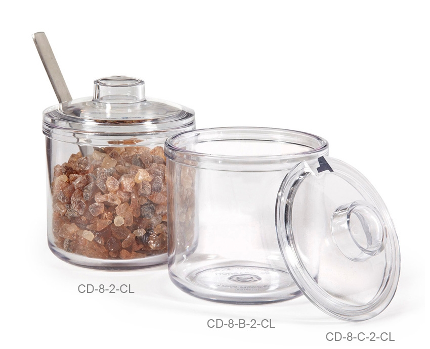 GET Enterprises inc Styrene Acrylonitrile Clear Condiment Jar and Cover, 8 Ounce -- 24 per case.
