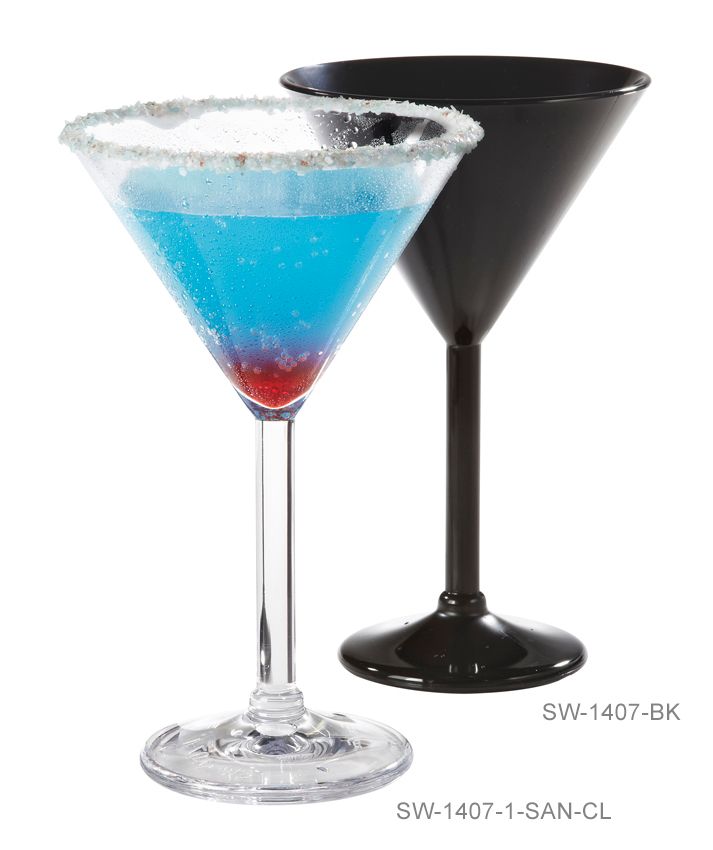 Get Enterprises Inc Styrene Acrylonitrile Stemware Martini Glass, 10 Ounce -- 24 Per Case