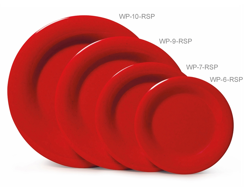 GET Enterprises inc Red Sensation Melamine Round Wide Rim Plate, 7.5 inch -- 48 per case.