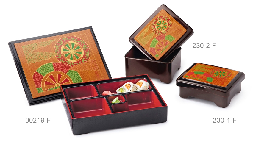 GET Enterprises inc Fuji Japanese Series Acrylonitrile Butadlene Styrene 5 Compartment Bento Box, 10.5 x 6.5 inch -- 12 per case.