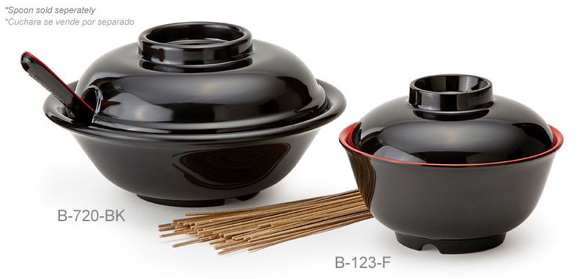 Get Enterprises Inc Fuji Japanese Series Melamine Black With Red Bowl, 12 Ounce -- 12 Per Case