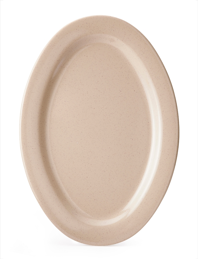 GET Enterprises inc Tahoe Centennial Series Sandstone Melamine Oval Platter, 11.5 x 8 inch -- 24 per case.