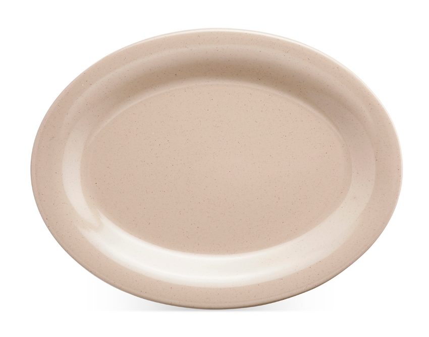 GET Enterprises inc Tahoe Centennial Series Sandstone Melamine Oval Platter, 12 x 9 inch -- 12 per case.
