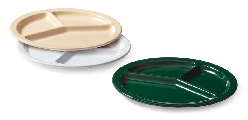 GET Enterprises inc Supermel II Melamine 3 Compartment Plate, 10 inch -- 12 per case.