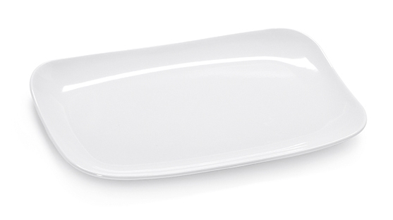 GET Enterprises inc Siciliano Melamine White Rectangular Platter, 11.5 x 7 inch -- 12 per case.