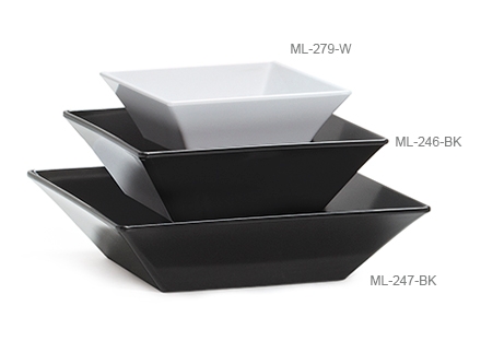 GET Enterprises inc Siciliano Melamine Square Bowl, 10 inch -- 6 per case